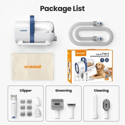 OneIsAll Cozy SE 7-in-1 Pet Grooming Vacuum Kit