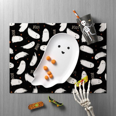 Halloween Ghosts Rectangle Placemat Black - Hyde & EEK! Boutique