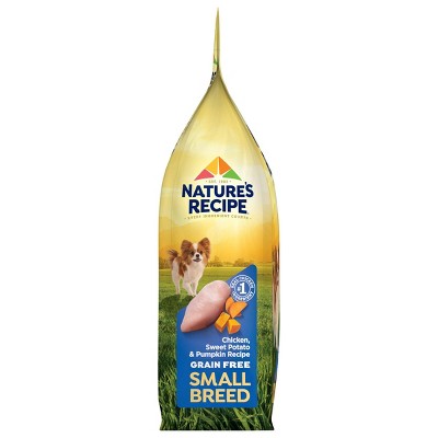 Nature's Recipe Grain Free Chicken, Sweet Potato & Pumpkin Recipe Small Breed Adult Dry Dog Food - 4lbs