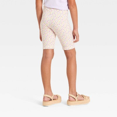 Girls' Floral Bike Shorts - Cat & Jack Almond XXL