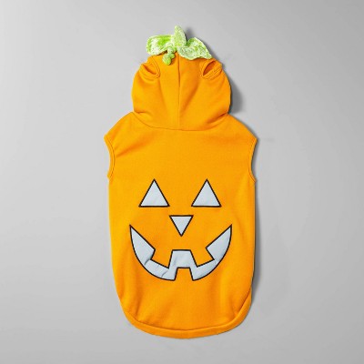 Jack-O'-Lantern Pumpkin Reflective Halloween Hoodie Dog Costume - M - Boots & Barkley