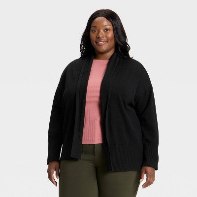 Women's Essential Open Cardigan Sweater - Ava & Viv 2X