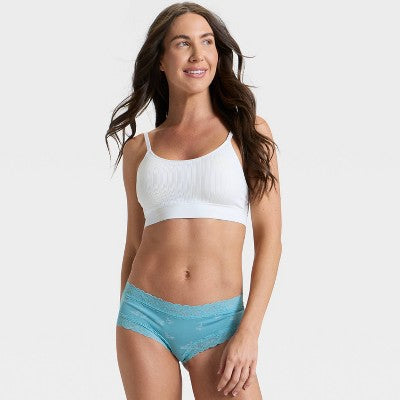 Women's Cotton Blend Hipster Underwear with Lace XL
