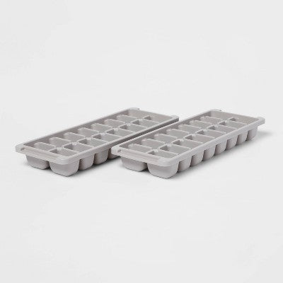 Plastic 2pk Ice Tray Gray - Room Essentials: Dishwasher-Safe, 16 Cavities, Ice Mold for Freezer