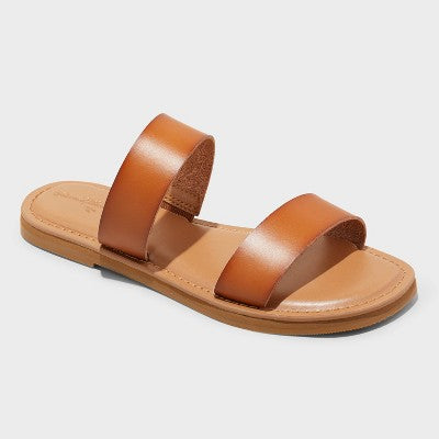 Women's Freya Wide Width Two Band Slide Sandals - 10W
