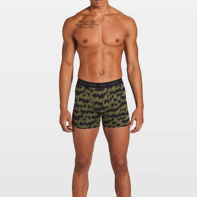 Pair of Thieves Men's Super Fit Camo Boxer Briefs - Forest Green S: Lightweight Mesh, Elastic Waistband