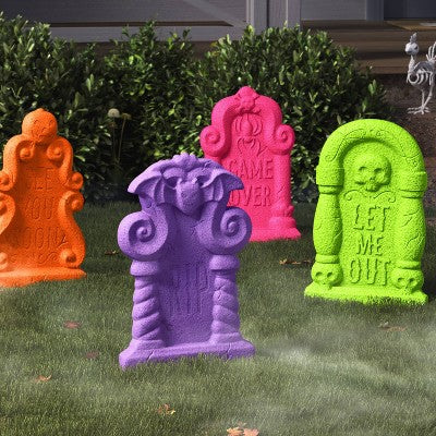 4pk Halloween Foam Tombstones Bright Colors - Hyde & EEK! Boutique