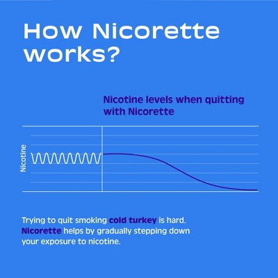 Nicorette 4mg Stop Smoking Aid Nicotine Gum - White Ice Mint - 20ct