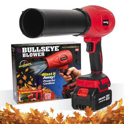 Bullseye Blower 20V Rechargeable Cordless Leaf Blower Dust Air Snow Blower 24,000 RPM Handheld Electric Blower with Battery and Charger