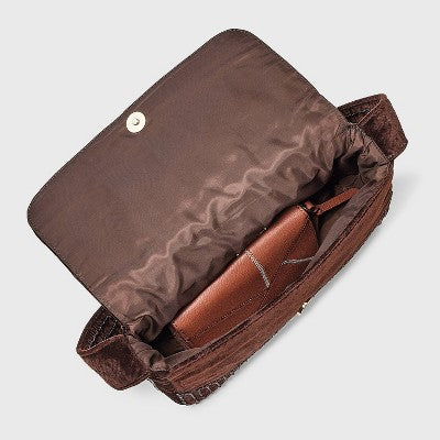 Embellished Espresso Martini Flap Shoulder Bag - A New Day Brown