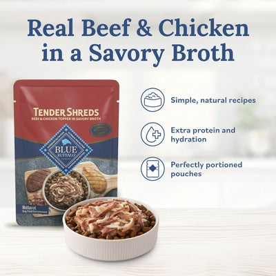 Blue Buffalo Chicken and Beef Flavor Shreds Wet Dog Food - 2.5oz