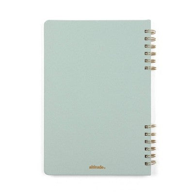 Altitude 160pg Ruled Journal 7.25"x10.5" Split Twin WireSeafoam Blue