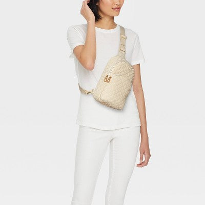 Quilted Sling Crossbody Bag - Universal Thread Beige