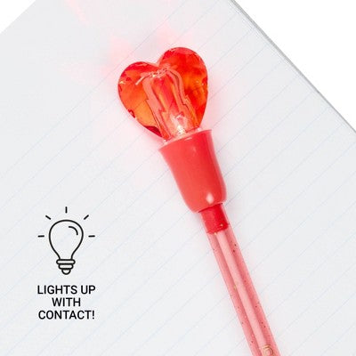 Yoobi Novelty Ballpoint Pen Light Up Red Heart