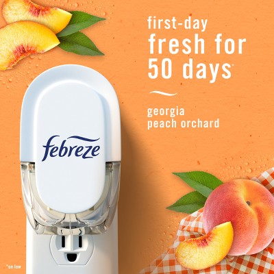 Febreze Odor-Fighting Plug Air Freshener Dual Refill Juicy Summer Peaches - 2ct: Oil, Electric, Air Freshener Refills