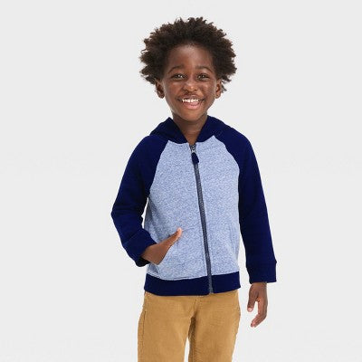 Toddler Boys' 2pk Fleece Crew Neck Sweatshirt Black/Navy Blue 3T