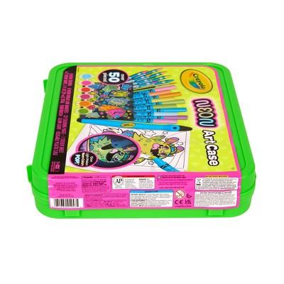 Crayola Neon Art Case (50+pcs), Holiday Gift for Boys and Girls, With Neon Paint, Markers and Crayons, Kids Glow in The Dark Art Set, Ages 5+