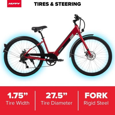Huffy Lyndon Step-Through Electric Bike - 27.5" Wheels - 20 MPH - 36V - Red (LOCAL PICKUP ONLY)
