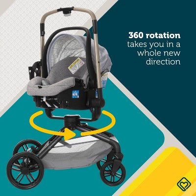 Safety 1st Turn & Go Rotating Travel System - French Gray (LOCAL PICKUP ONLY)