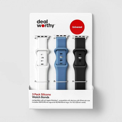 3pk Universal Silicone Watch Band - dealworthy