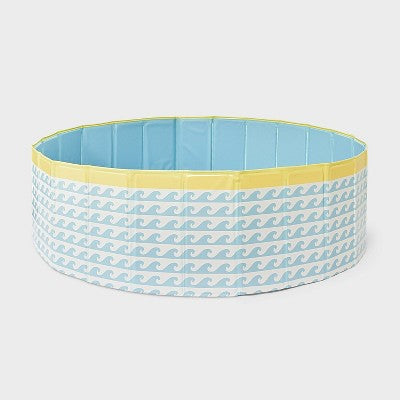 40" x 40" x 12" Foldable 175 Liter Round Dog Pool - Blue - Boots & Barkley