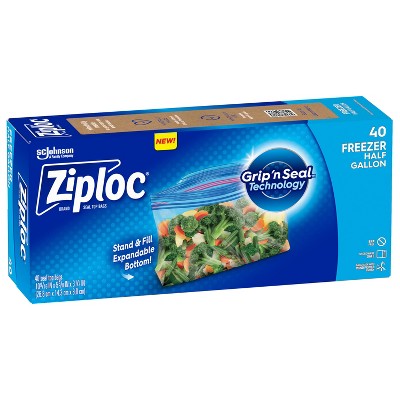 Ziploc Half Gallon Freezer Bags with Grip 'n Seal Technology - 40ct