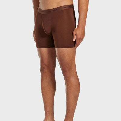Pair of Thieves Men's 3pk Quick Dry Poly Boxer Briefs - Brown XL: Tagless, Full Waistband Elastic, Flat Seams, Knit Fabric