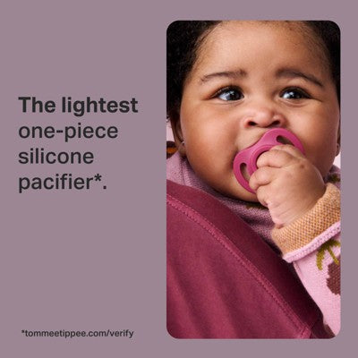 Tommee Tippee UltraLight Silicone Pacifier 0-6m - Light Pink & Dark Pink - 2pk