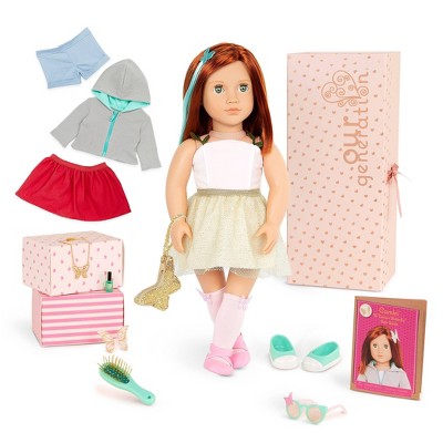 Our Generation Fashion Starter Kit in Gift Box Cambi with Mix & Match Outfits & Accessories 18" Fashion Doll