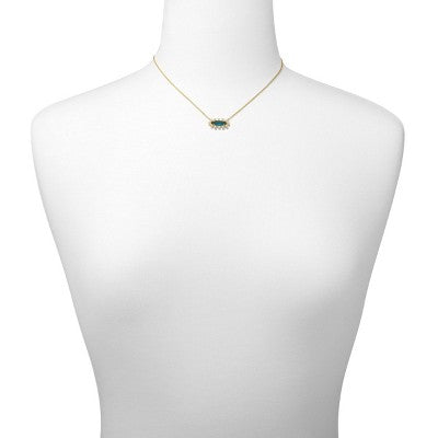 Kendra Scott Eva Framed Pendant Necklace - Dark Blue Glass