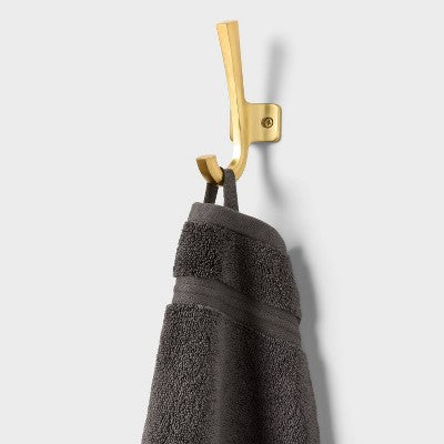 4pk Spa Plush Washcloth Set Dark Gray - Threshold