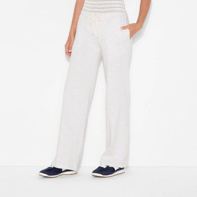 Women's Mid-Rise Knit Sweatpants - Heather Gray L