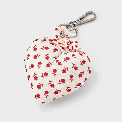 Girls' Heart Shaped Bag Charm - art class Red
