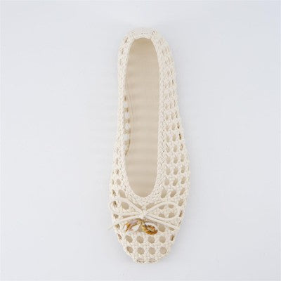 Womens CUSHIONAIRE Witty Hand Woven Ballet Flats  IVORY 9.5
