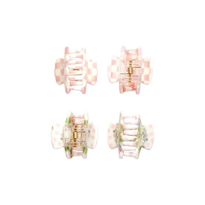 Goody x MacKenzie Childs Mini Claw Clip - Pink - 4ct: Hair Styling, All Hair Types, Trial Size