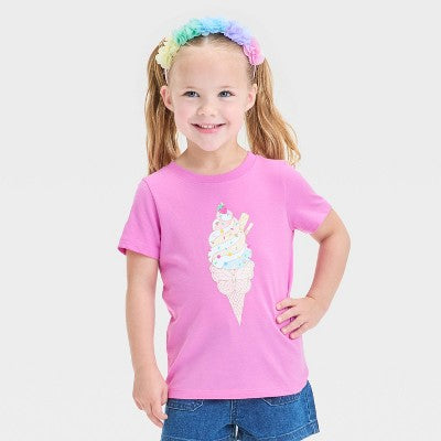 Toddler Girls' Ice Cream Graphic T-Shirt - Cat & Jack Purple 18M