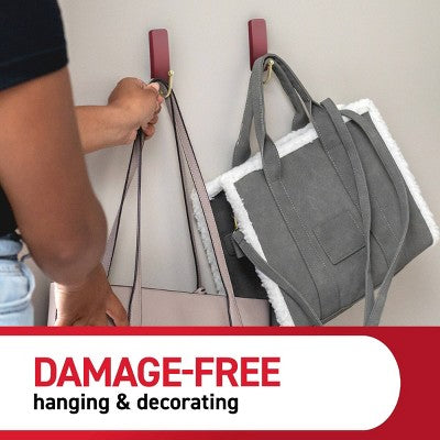 Command 2ct Damage-Free Medium w/4 Strips - Burgundy