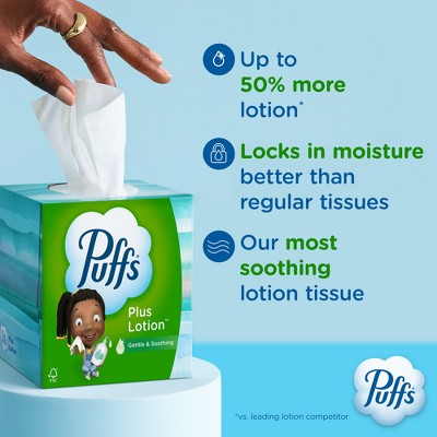 Puffs Plus Lotion Facial Tissue - Exclusive Designs - 6pk/72ct