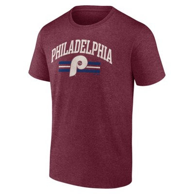 MLB Philadelphia Phillies Men's Bi-Blend Short Sleeve T-Shirt - XXL: Cotton-Polyester Blend, Tagless, Crew Neck