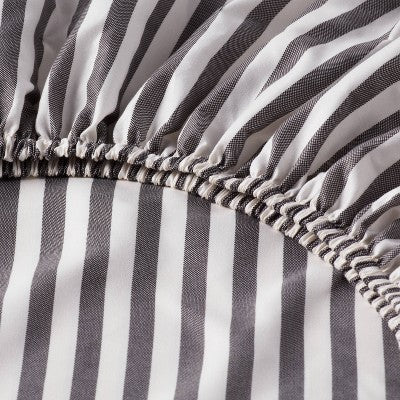 Twin/Twin XL Microfiber Sheet Set Gray Stripe - Room Essentials