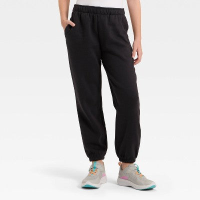 Girls' Active ComfortFleece Jogger Sweatpants - Black XXL
