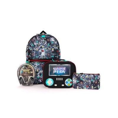 Locker Club Kids' 16L Kids Backpack with Lunch Box Headphone - Black: Preschool, Tear-Resistant
