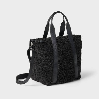 Faux Shearling Mini Tote Bag - All in Motion Black