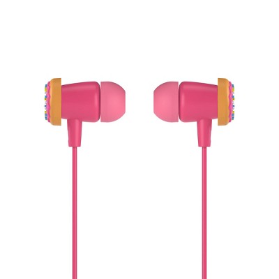 GEMS 'Donut' Novelty Wired Earbuds - Pink: Silicone Cushioned In-Ear Headphones
