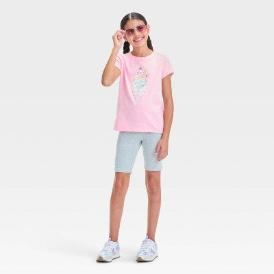 Girls' Short Sleeve Ice Cream Graphic T-Shirt - Cat & Jack L