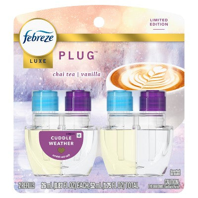 Febreze Luxe Plug Dual Air Freshener Refills - Cuddle Weather - 1.75 fl oz/2ct
