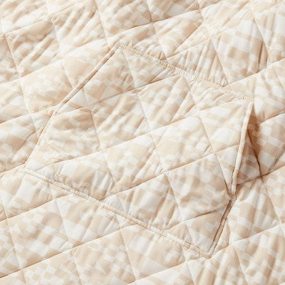Quilted Wearable Blanket White/Tan Pattern - Room Essentials