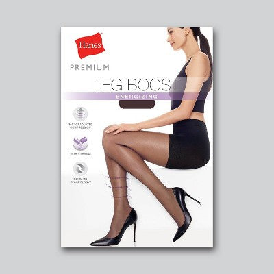 Hanes Premium Women's Perfect Leg Boost Energizing Tights - Jet Black M