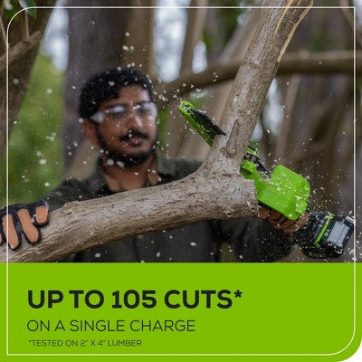 Greenworks POWERALL 6" 24V Cordless Brushless Pruner Saw Kit, 2.0Ah Battery, Charger with BONUS Carry Case and Oil Applicator
