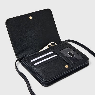 Flap Cell Phone Wallet - A New Day Black